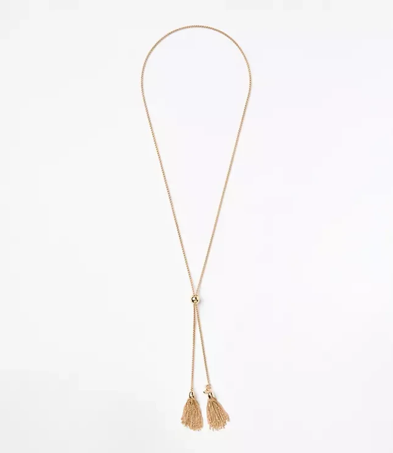 Metal Tassel Y-Necklace