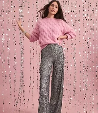 Clean Wide Leg Pants in Sequin