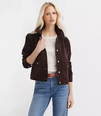 Petite Brushed Corduroy Shirt Jacket