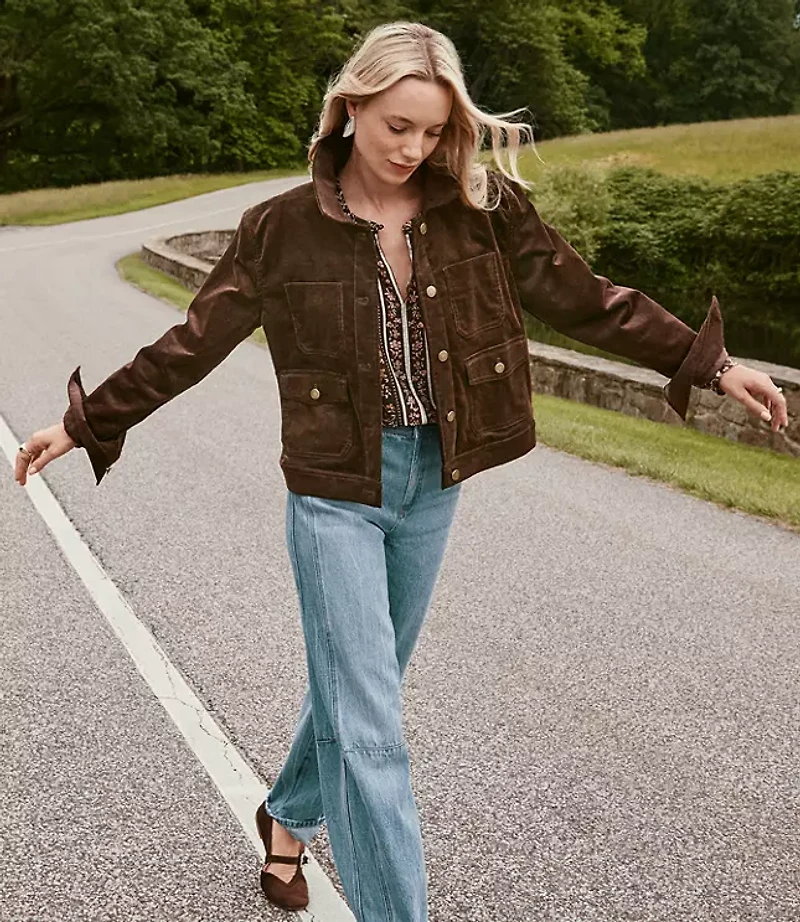 Petite Brushed Corduroy Shirt Jacket