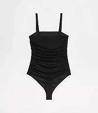 Petite LOFT Versa Shirred Mesh Bodysuit