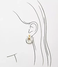 Mixed Metal Square Drop Earrings