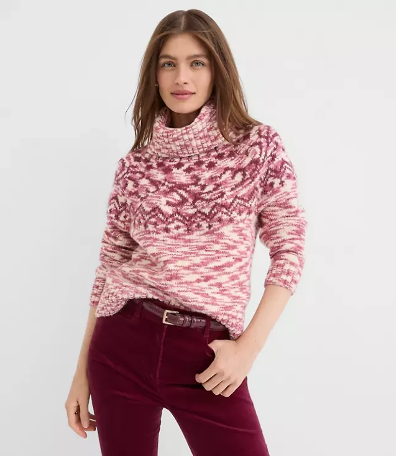 Spacedye Fair Isle Turtleneck Sweater