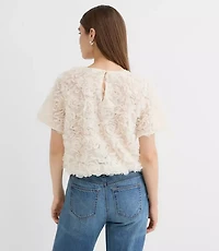 Floral Tulle Bubble Hem Tee