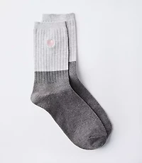 Embroidered Heart Crew Socks