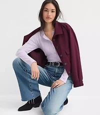 Petite Scalloped Pointelle Henley Top