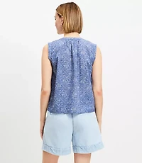 Paisley Pleated Yoke Top