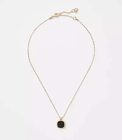 Enamel Square Delicate Necklace