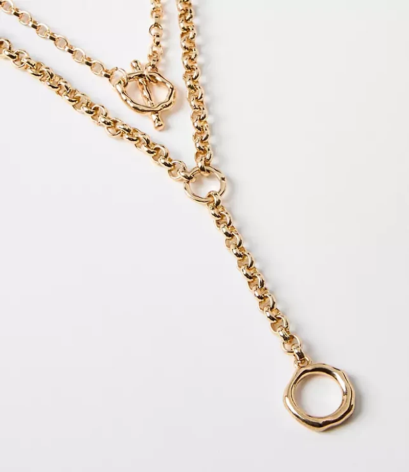 Horsebit Layered Necklace Set