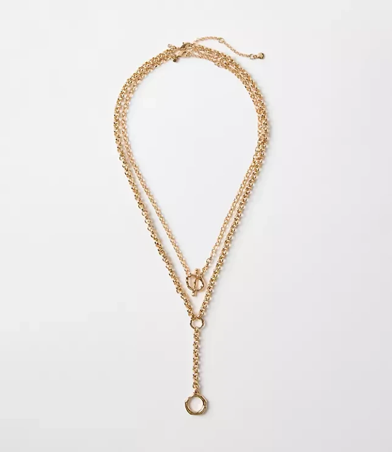 Horsebit Layered Necklace Set