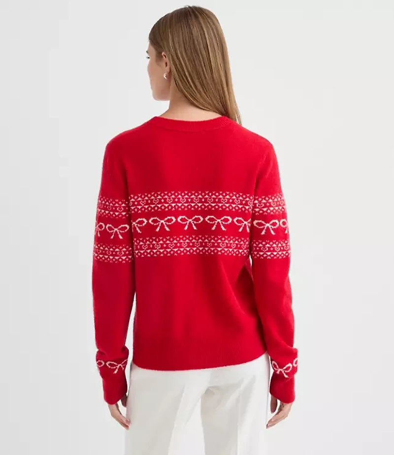 Bow Heart Fair Isle Sweater