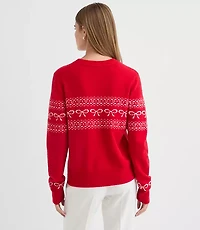 Bow Heart Fair Isle Sweater