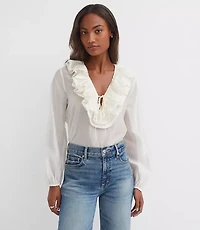 Ruffle Tie Neck Blouse