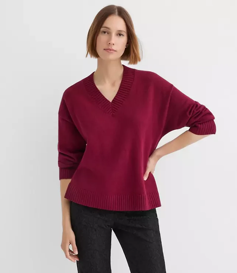 Slouchy V-Neck Sweater