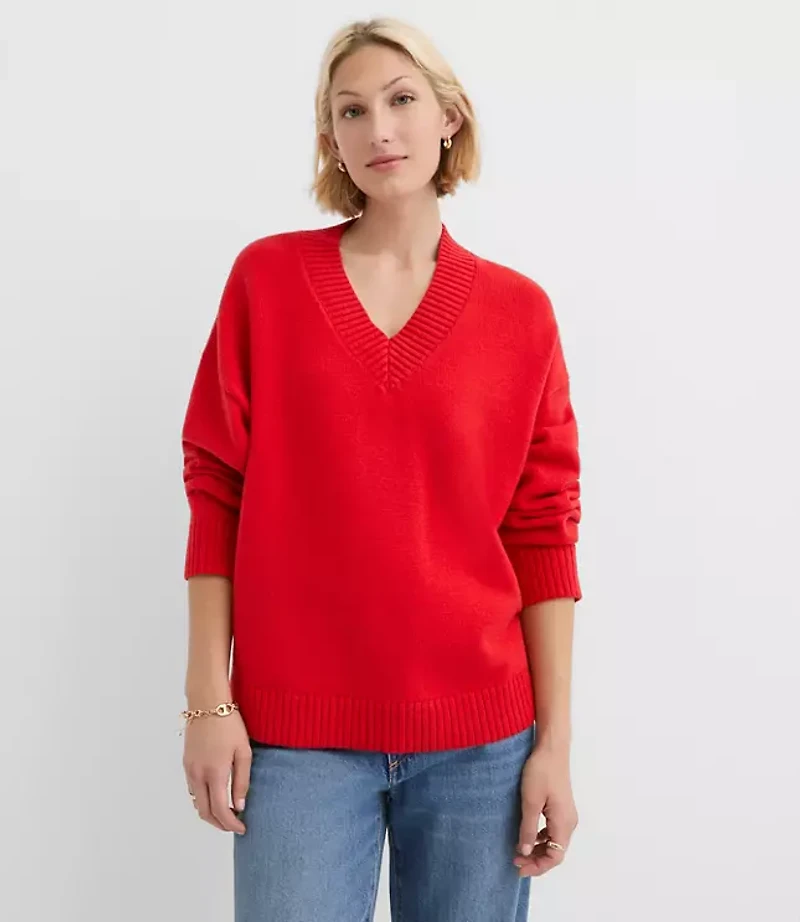 Slouchy V-Neck Sweater