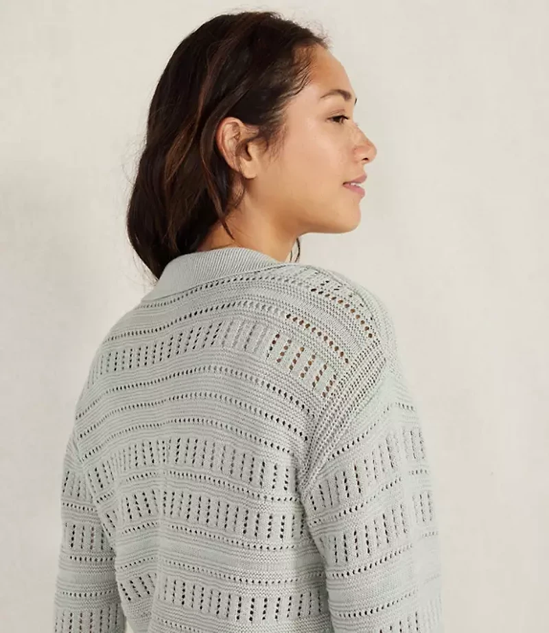 Haven Well Within Organic Cotton Open Stitch Johnny Collar Sweater