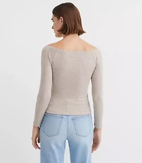 Ribbed Knot Off The Shoulder Top