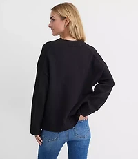 Petite Slouchy V-Neck Sweater