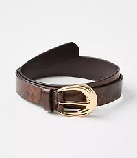 Snake Print Twist Buckle Belt