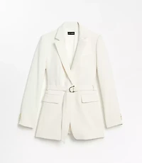 Petite LOFT Versa Crepe Drape Belted Blazer
