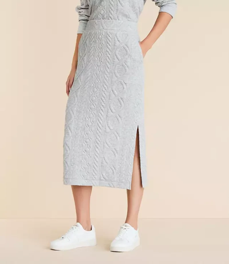 Lou & Grey Alpine Quilted Midi Pocket Skirt