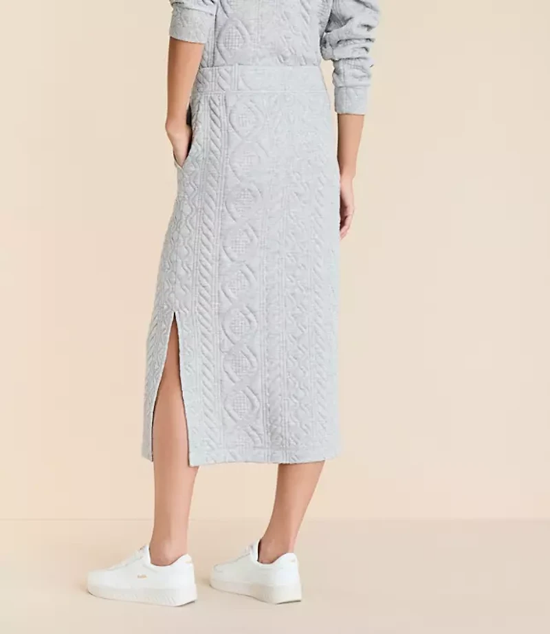 Lou & Grey Alpine Quilted Midi Pocket Skirt
