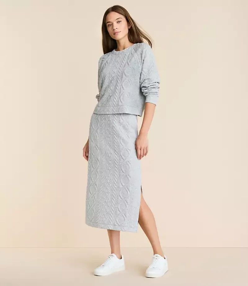 Lou & Grey Alpine Quilted Midi Pocket Skirt