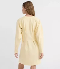 Pleated Terry Mini Dress