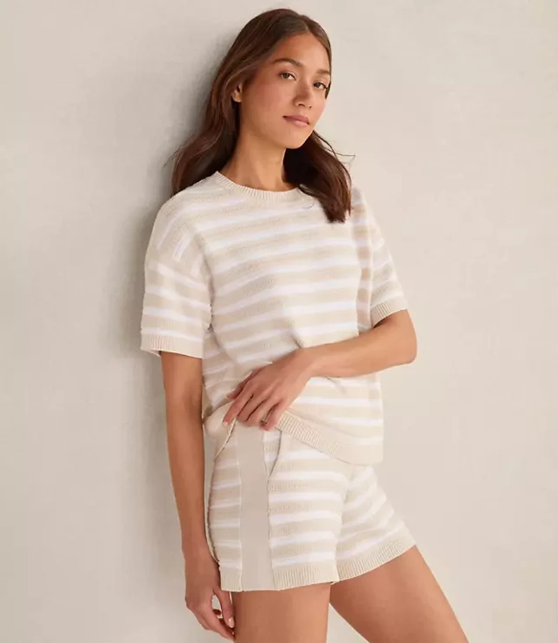 Haven Well Within Organic Cotton Crochet Stripe Shorts