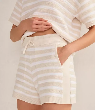 Haven Well Within Organic Cotton Crochet Stripe Shorts