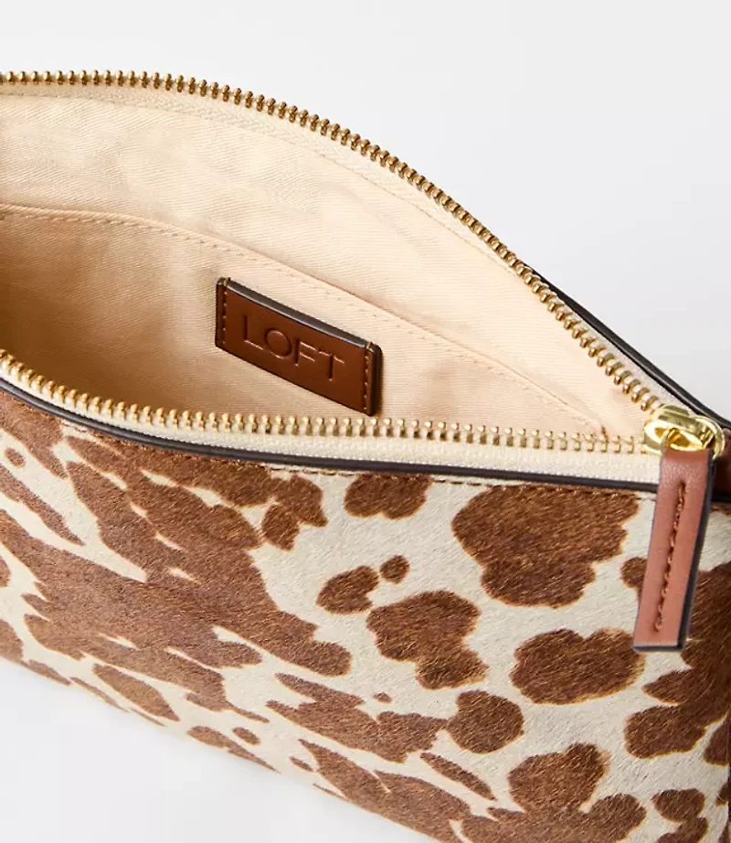 Spotted Haircalf Zip Pouch