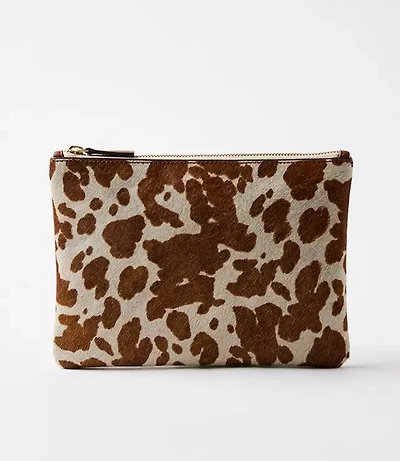 Spotted Haircalf Zip Pouch
