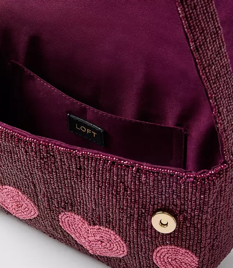 Heart Beaded Shoulder Bag