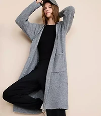 Petite Lou & Grey Boucle Hooded Maxi Cardigan