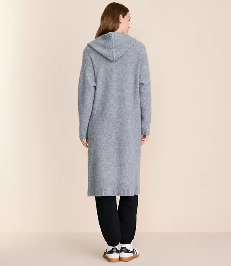 Petite Lou & Grey Boucle Hooded Maxi Cardigan