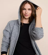 Petite Lou & Grey Boucle Hooded Maxi Cardigan