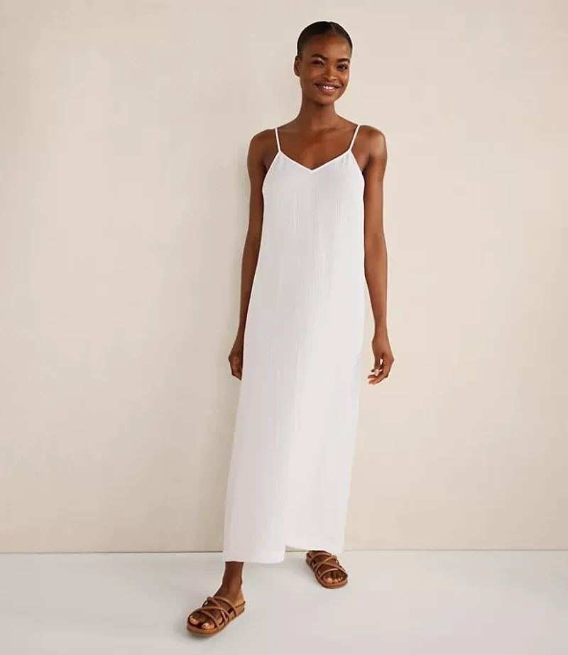 Haven Well Within Organic Cotton Gauze V-Neck Midi Dress