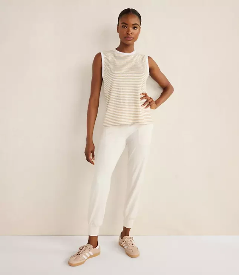 Haven Well Within Linen Stripe Crewneck Tank