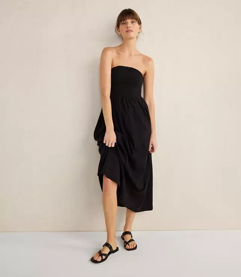 Haven Well Within Organic Cotton Crinkle Gauze Strapless Dress