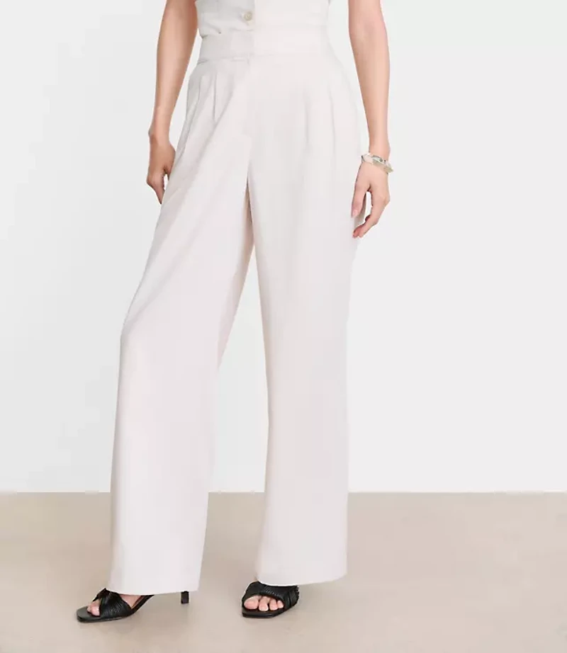 LOFT Versa Pure Spun Pleated Wide Leg Pants