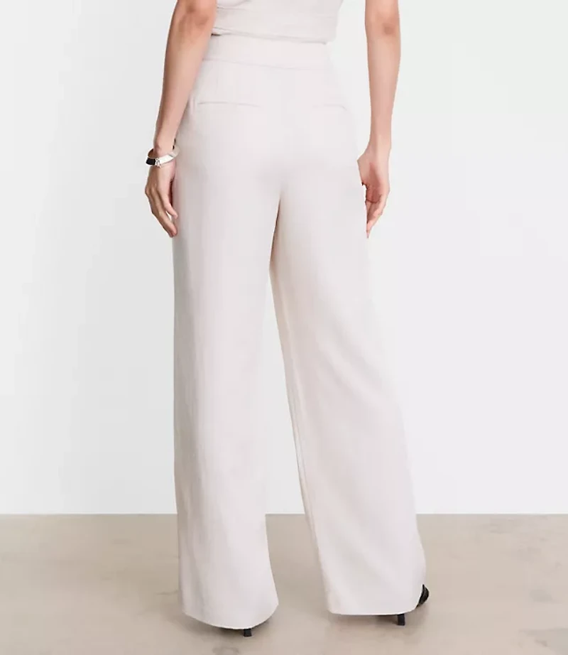 LOFT Versa Pure Spun Pleated Wide Leg Pants