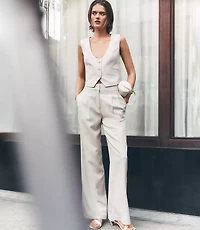 LOFT Versa Pure Spun Pleated Wide Leg Pants