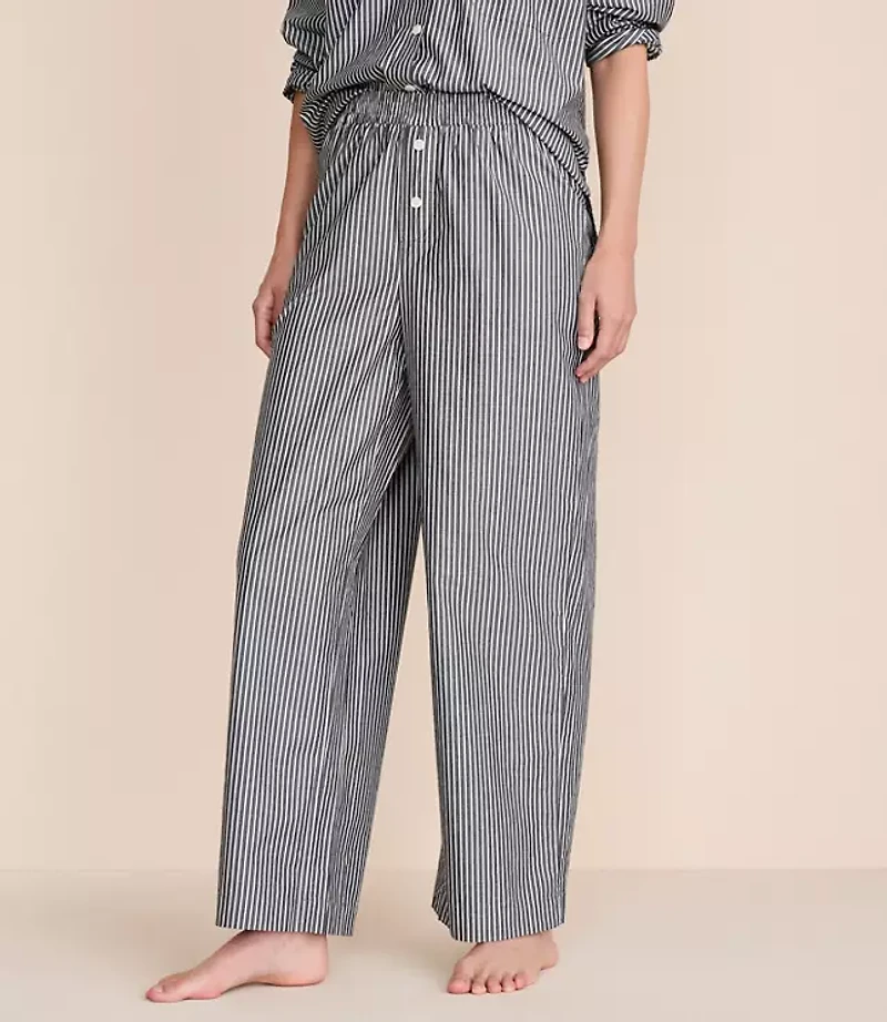 Striped Poplin Pajama Pants