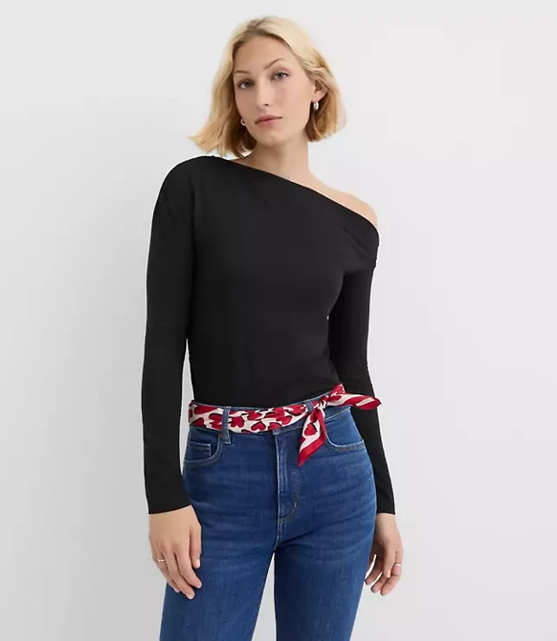 Asymmetrical Off The Shoulder Top