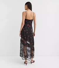 Floral Chantilly Lace Maxi Slip Dress