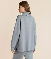 Lou & Grey Heathered Scubasoft Cowl Neck Top