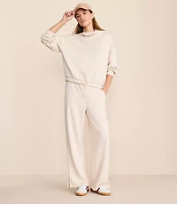 Lou & Grey Heathered Scubasoft Side Slit Straight Leg Pants