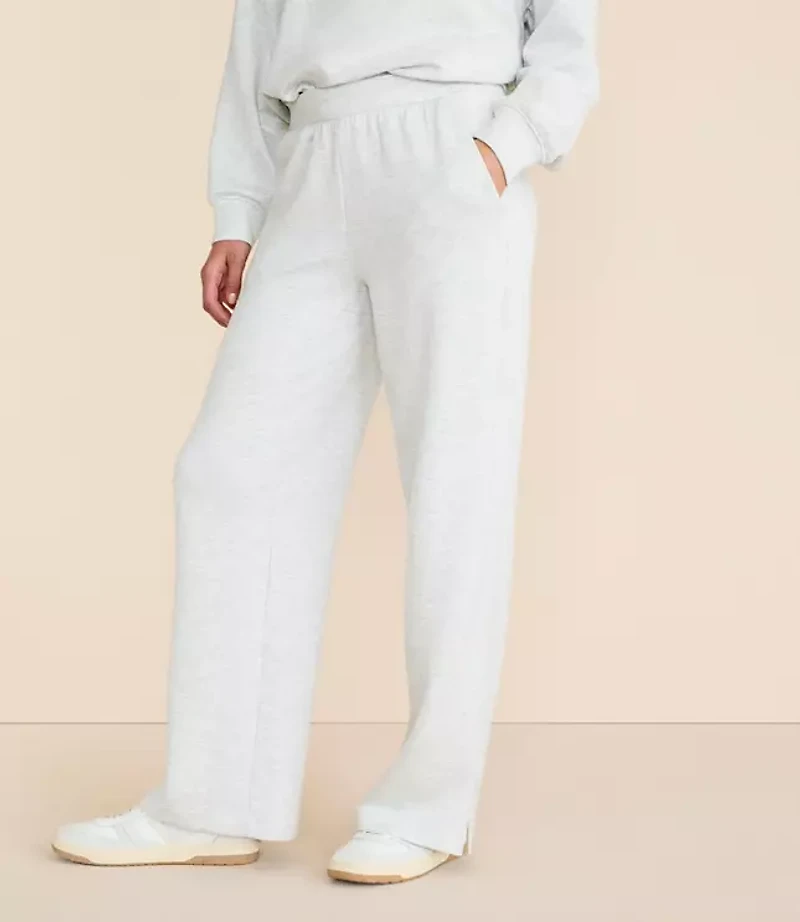Lou & Grey Heathered Scubasoft Side Slit Straight Leg Pants