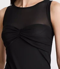 LOFT Versa Mesh Ruched Top