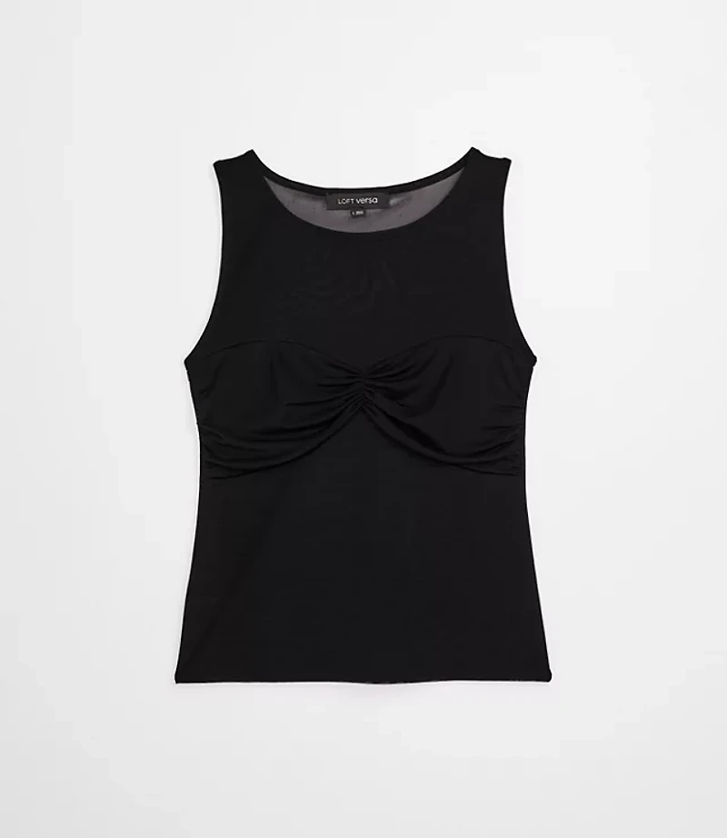 LOFT Versa Mesh Ruched Top